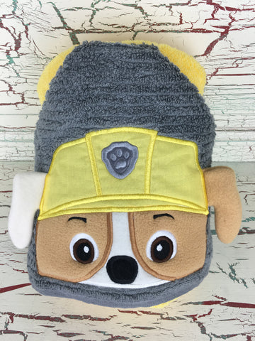 Hooded Bath Towel Construction Pup