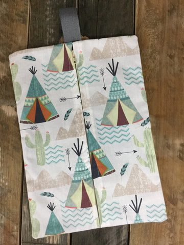 Teepee and Cactus Diaper/Wipee Case