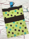 Lime with Dots Diaper/Wipee Case