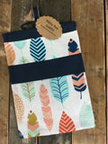 Spa and Coral Feather Diaper/Wipee Case