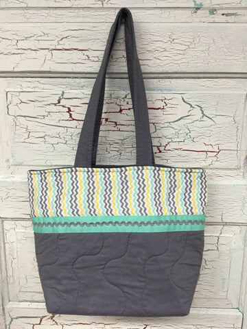 Mint and Yellow Wave XL Bag