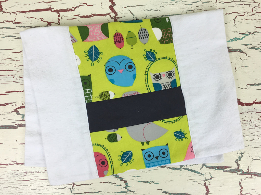 Critter Community Owls Bermuda Burp Cloth