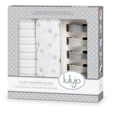Lulujo Baby™ Grey Swaddles & Clips by Mary Meyer