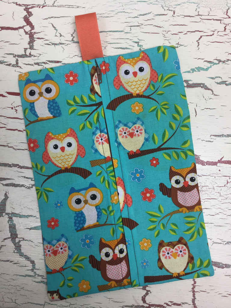 Owls on Teal Diaper/Wipee Case