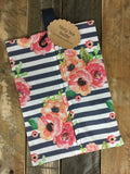 Floral Polka Navy Stripes Diaper/Wipee Case
