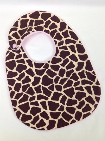 Ivory and Brown Giraffe Bib