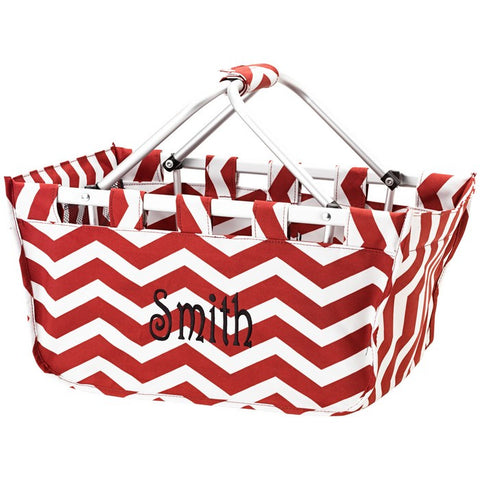 Wholesale Boutique Market Tote Chevron Garnet